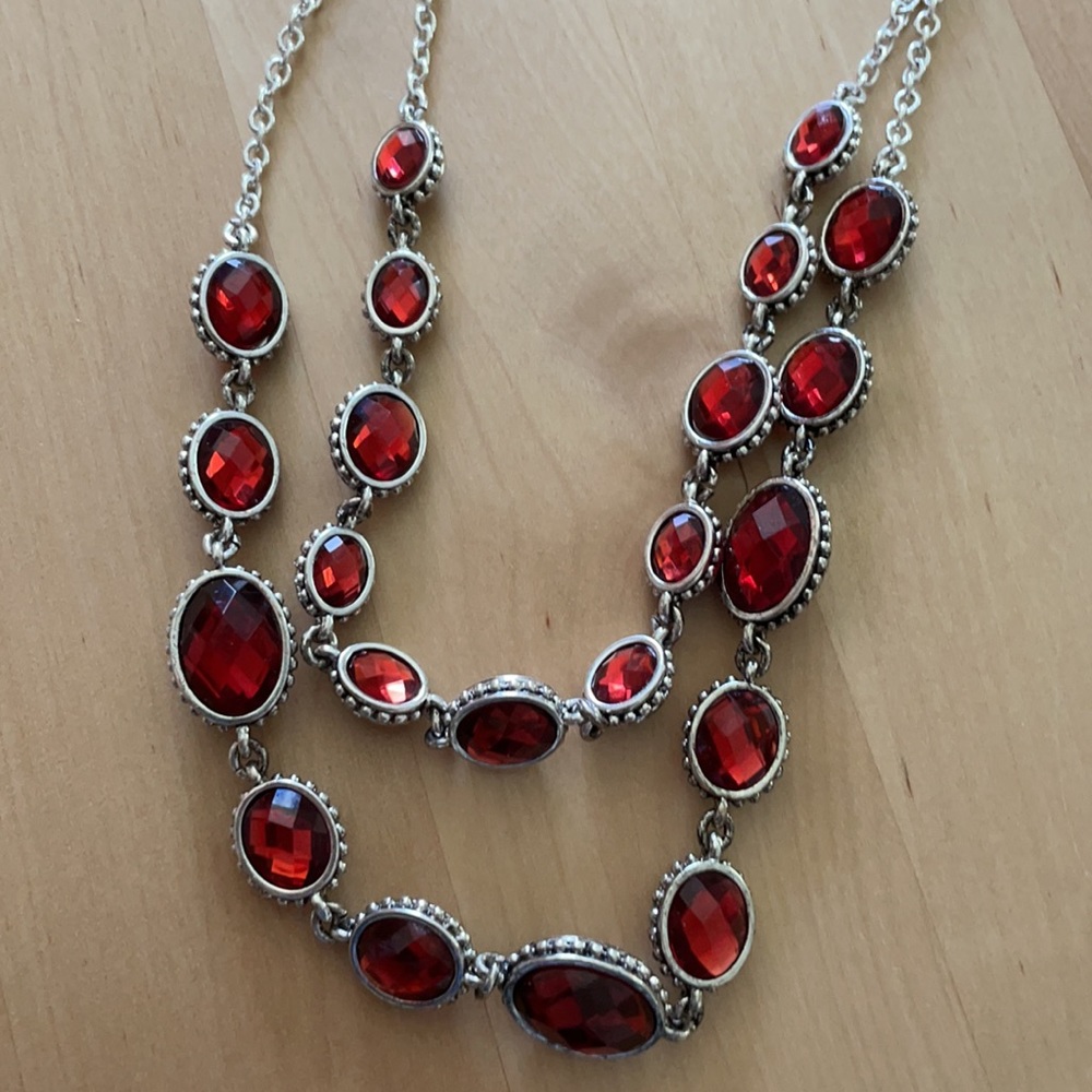 Red and Sliver necklace